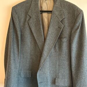 Bill Blass Charcoal and Blue Gray Men's Wool Blazer